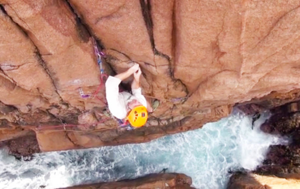 Above: Still from the Cape Woolamai climbing video.