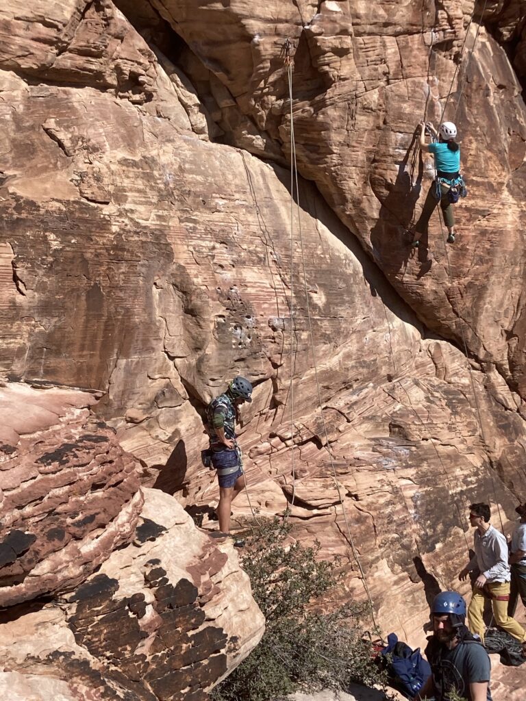 slab climbing in red rocks Nevada 