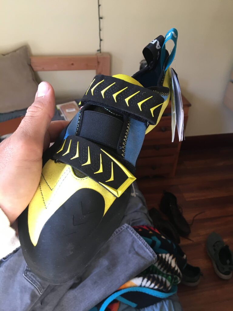 climbing shoe out of the box