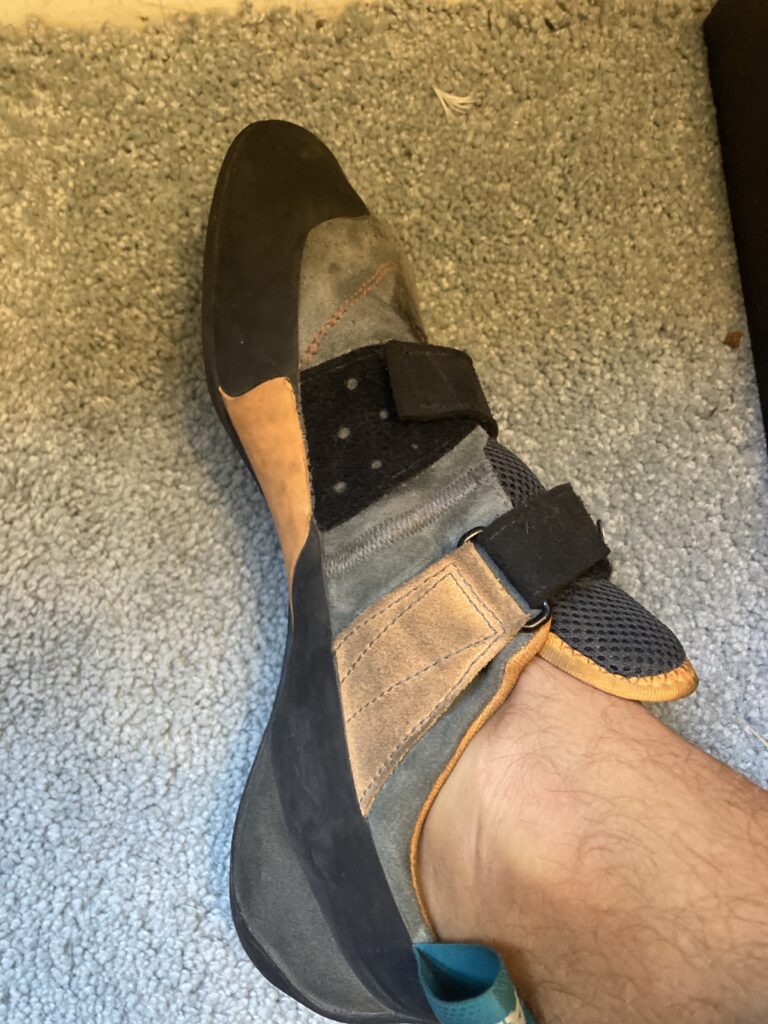 Picture of climbing shoe fit
