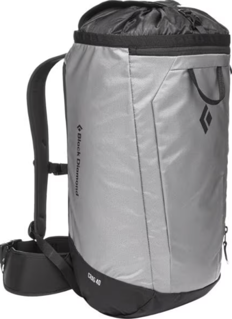 image of climbing backpack with a stuff opening up top